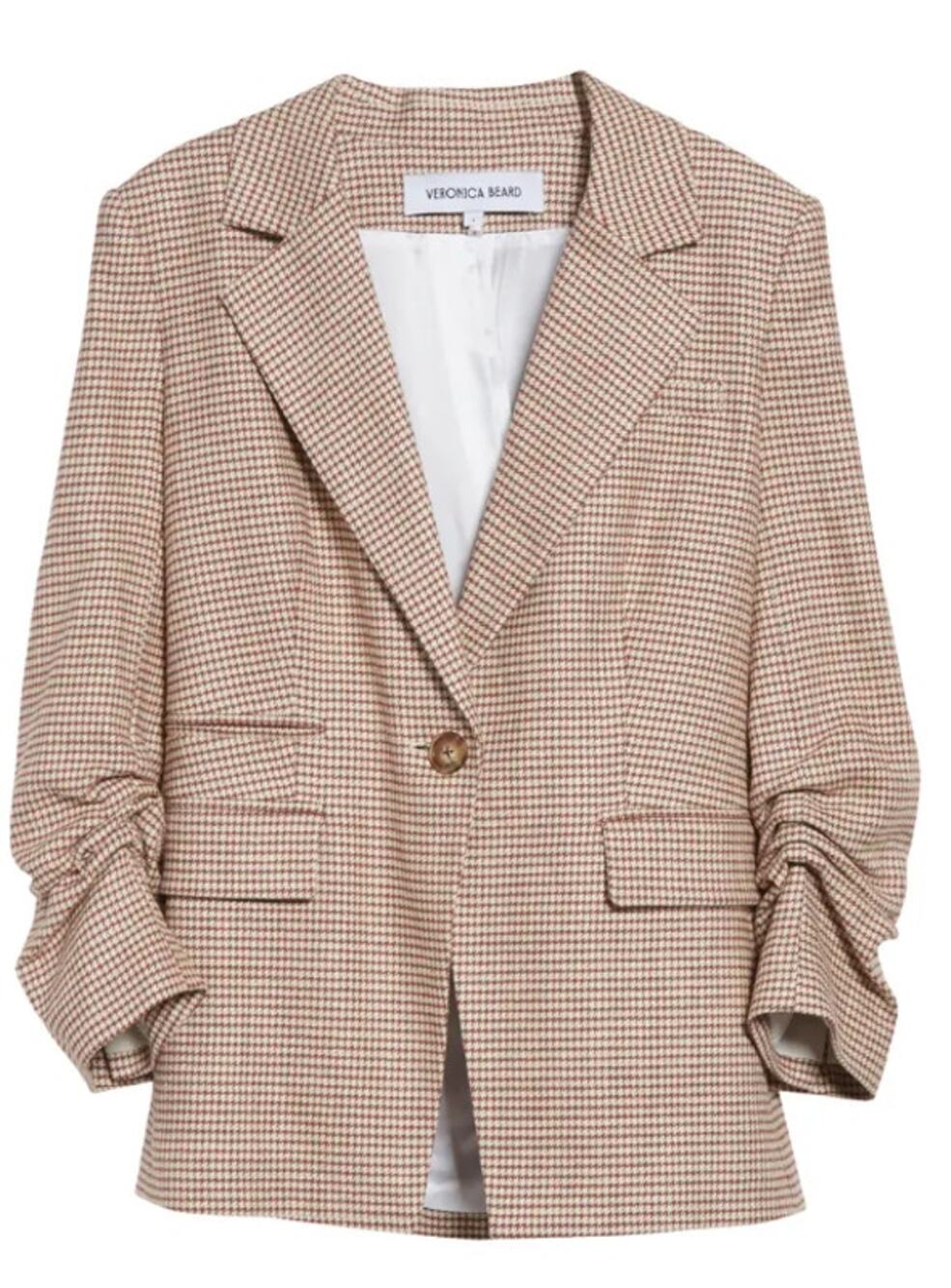 NWT Veronica Beard Battista Dickey Blazer Jacket Women's Size 2 Houndstooth Ecru